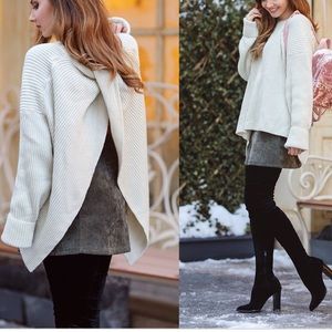 ChicWish oversized chunky, twist open back sweater